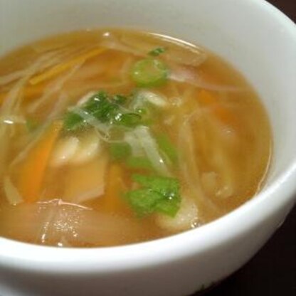 残り野菜で中華スープ